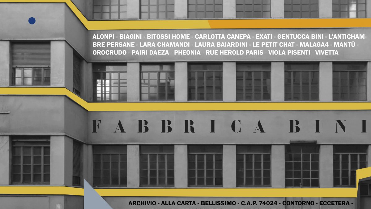 pop up fabbrica Bini dal 9 l 19 /11/2023